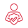 Red icon of a person holding a shield with a checkmark, representing product protection and reliable packaging performance.
