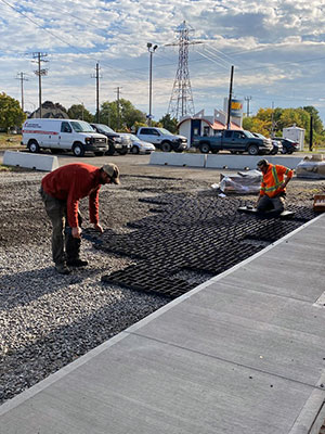 Permeable Parking Lot for New Restaurant