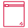 Red line illustration of a resealable flexible packaging pouch with a closure mechanism.