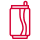 Red icon of a beverage can with shrink film packaging